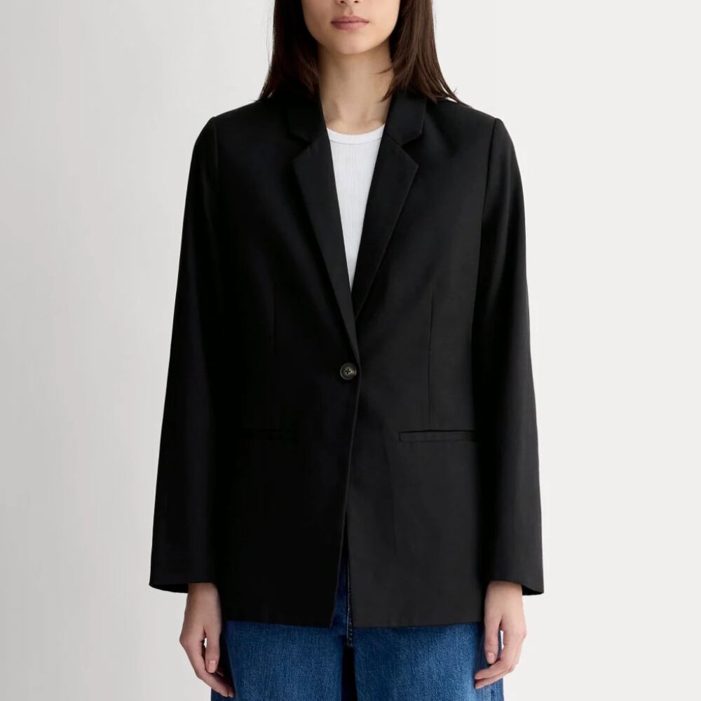 The Oversized Blazer in Buttersmooth - Black Size 2